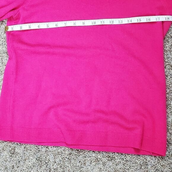 Talbots Hot Pink Cashmere Crewneck Sweater - Picture 3 of 6